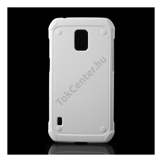 Samsung Galaxy S V. Active (SM-G870) Műanyag telefonvédő gumírozott FEHÉR