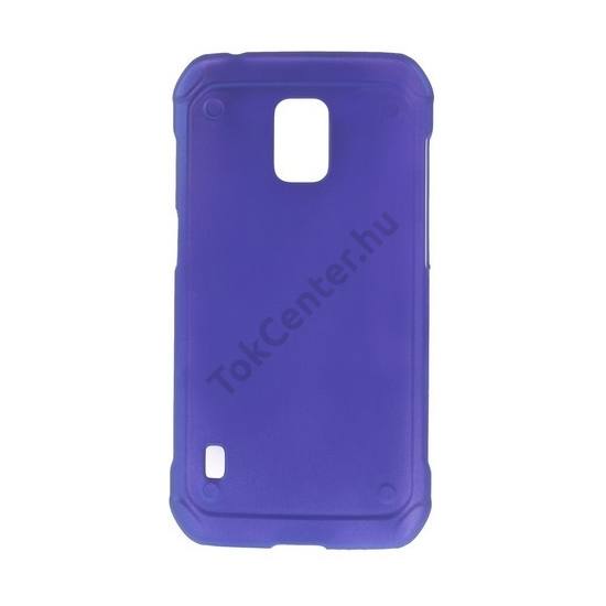 Samsung Galaxy S V. Active (SM-G870) Műanyag telefonvédő gumírozott SÖTÉTKÉK