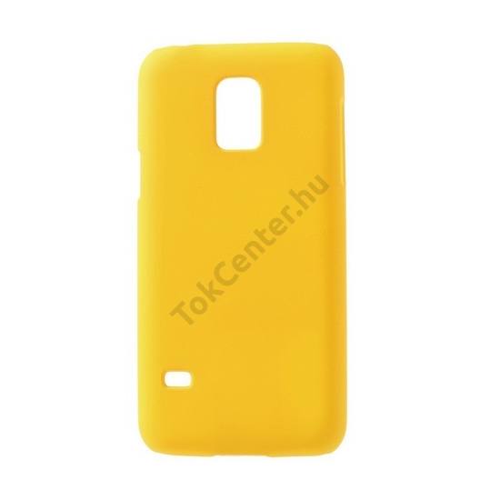 Samsung Galaxy S V. mini (SM-G800) Műanyag telefonvédő gumírozott SÁRGA