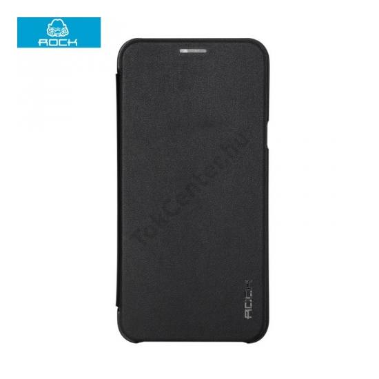 Samsung Galaxy A8 (SM-A800F) ROCK SLIM tok álló, bőr (FLIP, oldalra nyíló) FEKETE
