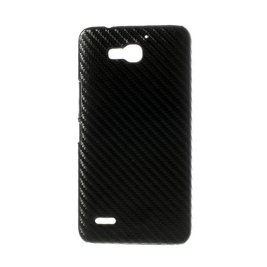 Huawei Ascend G750 Műanyag telefonvédő (karbon minta) FEKETE