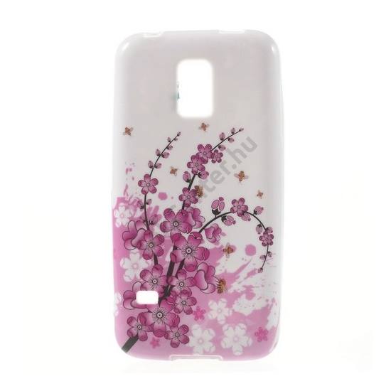 Samsung Galaxy S V. mini (SM-G800) Telefonvédő gumi / szilikon (virágminta) FEHÉR
