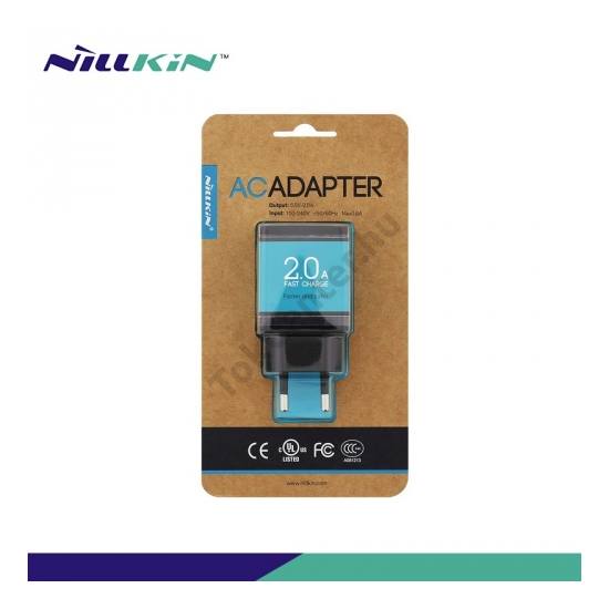 NILLKIN hálózati töltő USB aljzat (5V / 2000mA, kábel NÉLKÜL!) FEKETE
