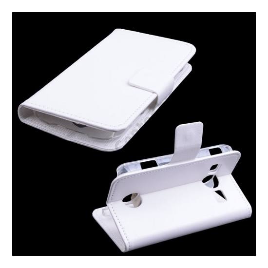 Samsung Galaxy Xcover 2 (GT-S7710) Tok álló, bőr (FLIP, oldalra nyíló, asztali tartó funkció) FEHÉR