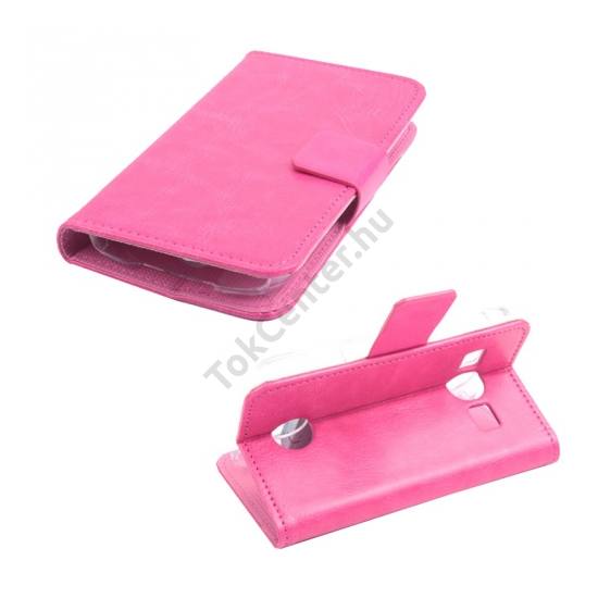 Samsung Galaxy Xcover 2 (GT-S7710) Tok álló, bőr (FLIP, oldalra nyíló, asztali tartó funkció) RÓZSASZÍN