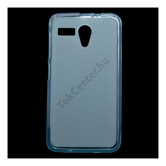 Lenovo A606 Telefonvédő gumi / szilikon (fényes keret) ÁTLÁTSZÓ KÉK