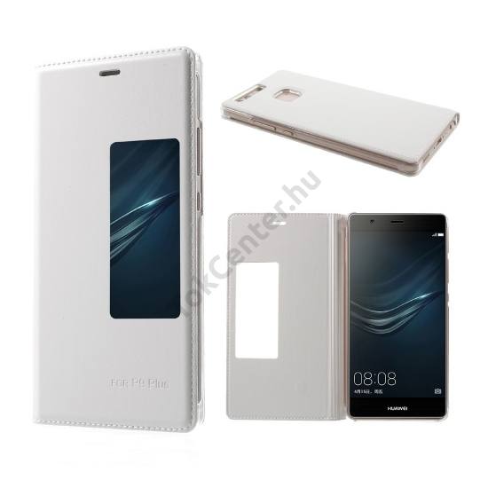 Huawei P9 Plus Tok álló, bőr (FLIP,  oldalra nyíló, asztali tartó funkció, hívószámkijelzés, View Window) FEHÉR