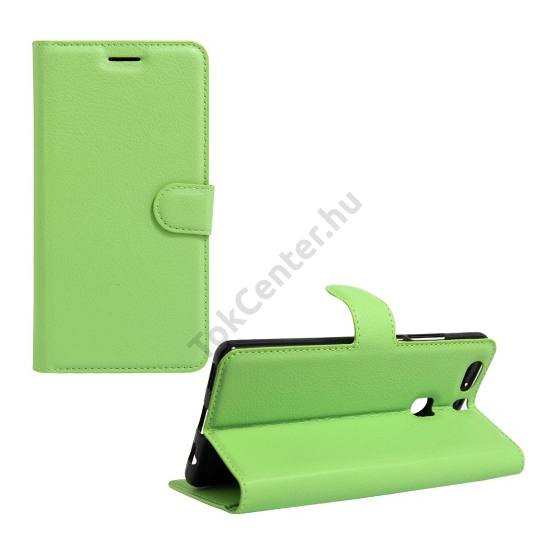 Huawei P9 Plus Tok álló, bőr (FLIP, oldalra nyíló, asztali tartó funkció) VILÁGOSZÖLD