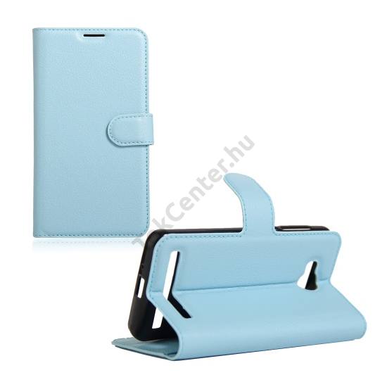 Huawei Y3 II (Y3-2) Tok álló, bőr (FLIP, oldalra nyíló, asztali tartó funkció) VILÁGOSKÉK