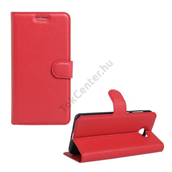 Huawei Y6 II Compact/Y5 II Tok álló, bőr (FLIP, oldalra nyíló, asztali tartó funkció) PIROS
