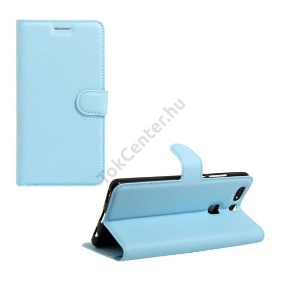 Huawei P9 Plus Tok álló, bőr (FLIP, oldalra nyíló, asztali tartó funkció) VILÁGOSKÉK