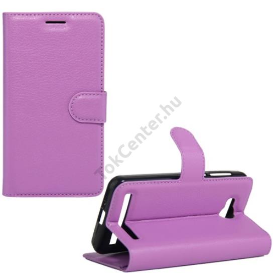 Huawei Y3 II (Y3-2) Tok álló, bőr (FLIP, oldalra nyíló, asztali tartó funkció) LILA