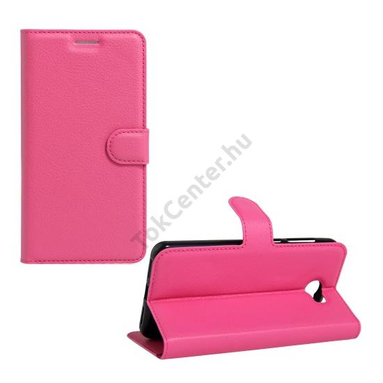 Huawei Y6 II Compact/Y5 II Tok álló, bőr (FLIP, oldalra nyíló, asztali tartó funkció) MAGENTA