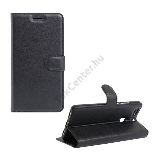 Huawei P9 Plus Tok álló, bőr (FLIP, oldalra nyíló, asztali tartó funkció) FEKETE