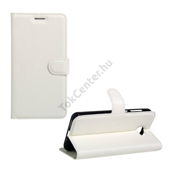 Huawei Y6 II Compact/Y5 II Tok álló, bőr (FLIP, oldalra nyíló, asztali tartó funkció) FEHÉR