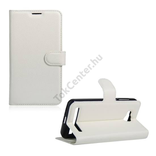 Huawei Y3 II (Y3-2) Tok álló, bőr (FLIP, oldalra nyíló, asztali tartó funkció) FEHÉR