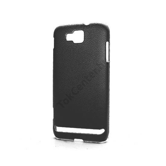 Samsung Ativ S (GT-I8750) Műanyag telefonvédő (bőrhatás) FEKETE