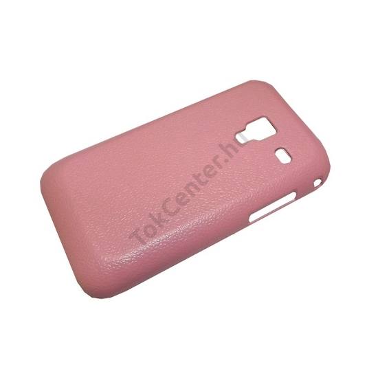 Samsung Galaxy Ace Plus (GT-S7500) Műanyag telefonvédő (bőrhatás) RÓZSASZÍN
