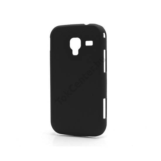 Samsung Galaxy Ace 2 (GT-I8160) Műanyag telefonvédő (bőrhatás) FEKETE