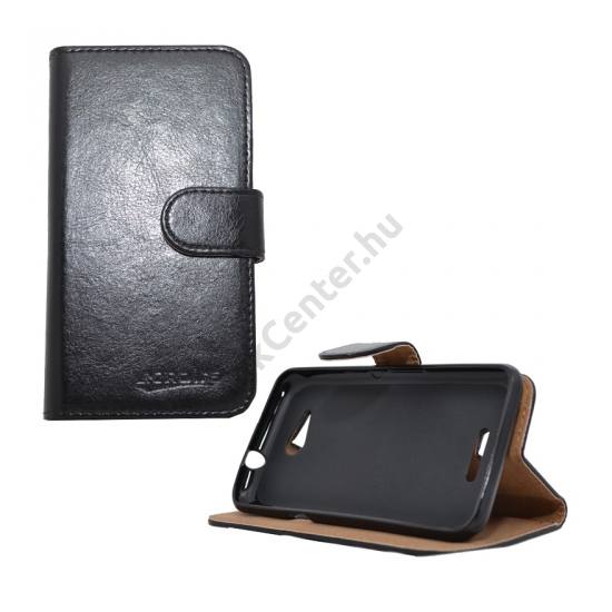 Sony Xperia E4g Tok álló, bőr (FLIP, oldalra nyíló, asztali tartó funkció) FEKETE