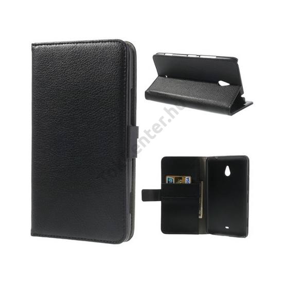 Nokia Lumia 1320 Tok álló, bőr (FLIP, mágneses, oldalra nyíló, bankkártya tartó, asztali tartó funkció) FEKETE