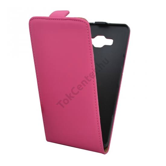 Samsung Galaxy A7 (SM-A700F) Tok álló, bőr (FLIP, mágneses) MAGENTA