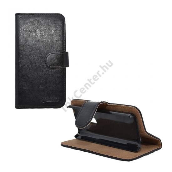 Nokia 108 Tok álló, bőr (FLIP, mágneses, oldalra nyíló, bankkártya tartó, asztali tartó funkció) FEKETE