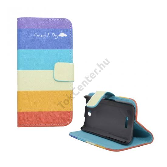 Nokia 225 Tok álló, bőr (FLIP, mágneses, oldalra nyíló, bankkártya tartó, asztali tartó funkció, csíkos) SZÍNES