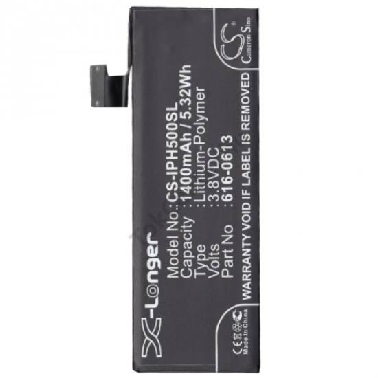 Apple iPhone 5 Akku 1400 mAh LI-Polymer (belső akku, beépítése szakértelmet igényel!, 616-0611/616-0613 kompatibilis)