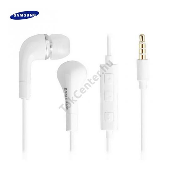 Fülhallgató SZTEREO (3.5mm jack, felvevő gomb, hangerő szabályzó) FEHÉR