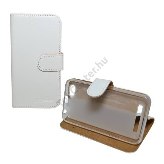 Lenovo A2020 (Vibe C) Tok álló, bőr (FLIP, oldalra nyíló, asztali tartó funkció) FEHÉR