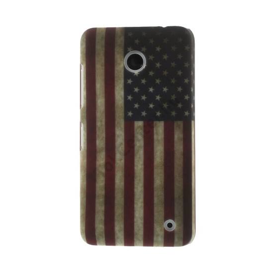 Nokia Lumia 630 Műanyag telefonvédő (zászlóminta) USA