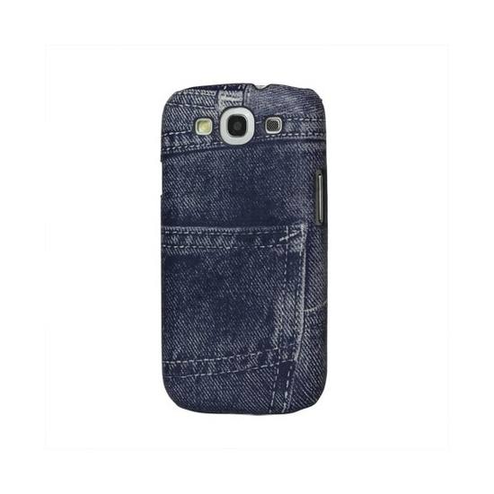 Samsung Galaxy S III. (GT-I9300) Műanyag telefonvédő (farmer mintás) KÉK