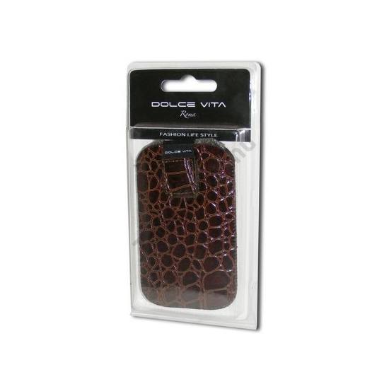 DOLCE VITA tok álló (krokodilbőr minta) BARNA