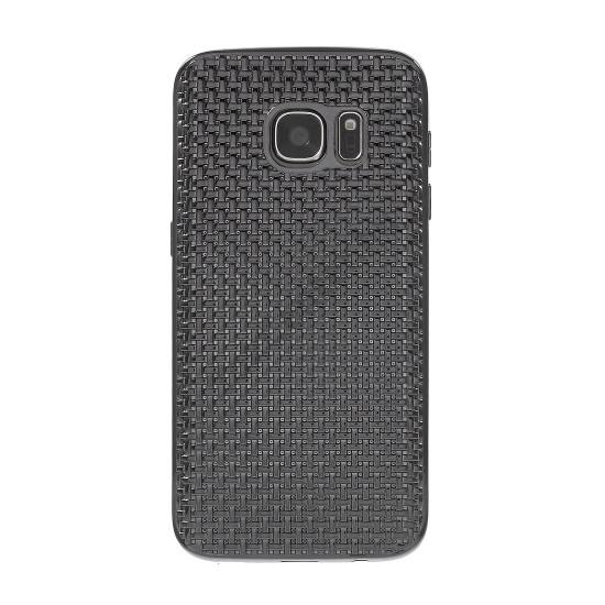Samsung Galaxy S7 (SM-G930) Telefonvédő gumi / szilikon (fonott minta) FEKETE
