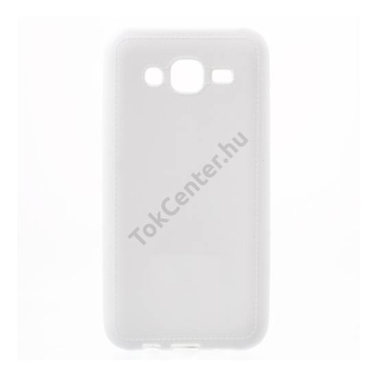 Samsung Galaxy J5 (SM-J500) Telefonvédő gumi / szilikon (bőrhatás) FEHÉR