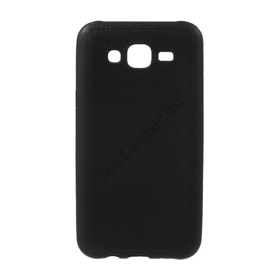 Samsung Galaxy J5 (SM-J500) Telefonvédő gumi / szilikon (bőrhatás) FEKETE