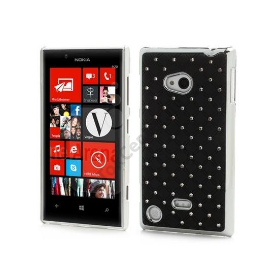 Nokia Lumia 720 Műanyag telefonvédő (strasszkő) FEKETE