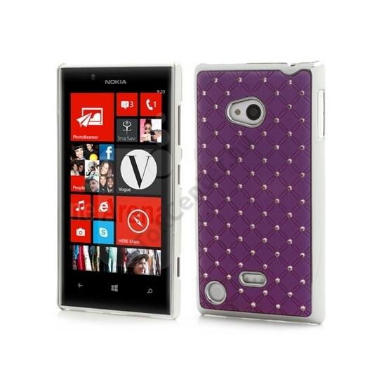 Nokia Lumia 720 Műanyag telefonvédő (strasszkő) LILA