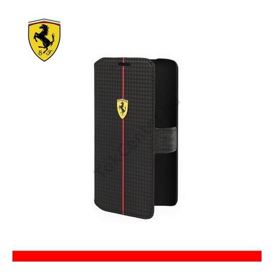Samsung Galaxy Note 3 Neo (SM-N7505) Ferrari Formula One Carbon műanyag telefonvédő (karbon minta, bőrflip) FEKETE