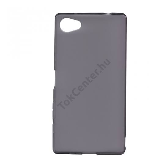 Sony Xperia Z5 Compact Telefonvédő gumi / szilikon (fényes keret) FÜSTSZÍNŰ