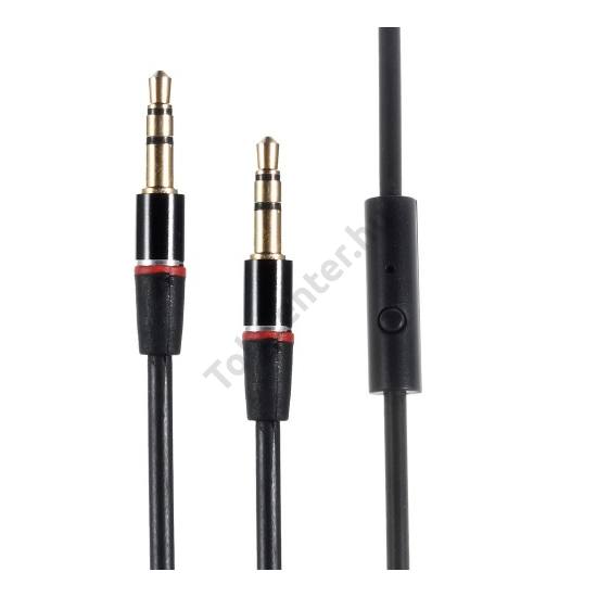 Audió adapter (3.5 mm / 3.5 mm, mikrofon, AUX) FEKETE