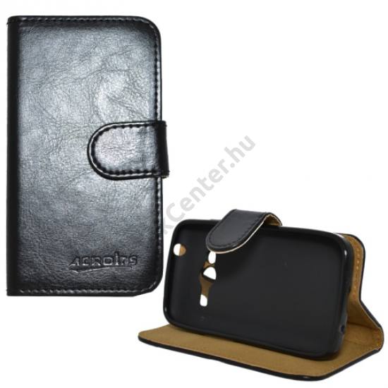 Samsung Galaxy Ace NXT (SM-G313H) Tok álló, bőr (FLIP, oldalra nyíló, asztali tartó funkció) FEKETE