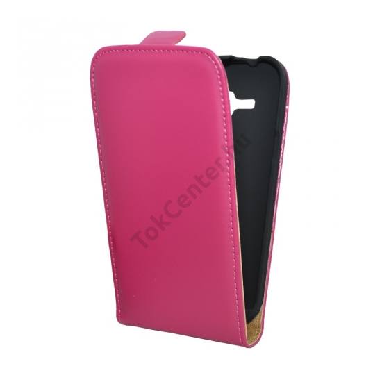 Samsung Galaxy J1 (SM-J100) Tok álló, bőr (FLIP, mágneses) MAGENTA