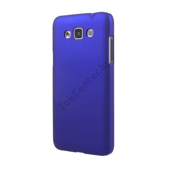 Samsung Galaxy Grand 3 (SM-G7200) Műanyag telefonvédő gumírozott SÖTÉTKÉK