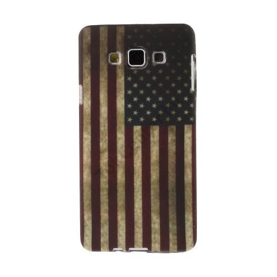Samsung Galaxy A7 (SM-A700F) Telefonvédő gumi / szilikon (zászlóminta) USA