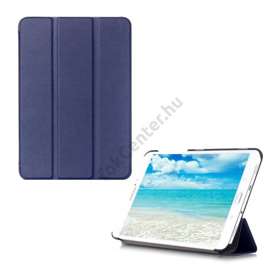 Samsung Galaxy Tab S2 8.0 (SM-T710) WIFI Tok álló, bőr hatású (aktív flip, oldalra nyíló, TRIFOLD asztali tartó funkció) SÖTÉTKÉK