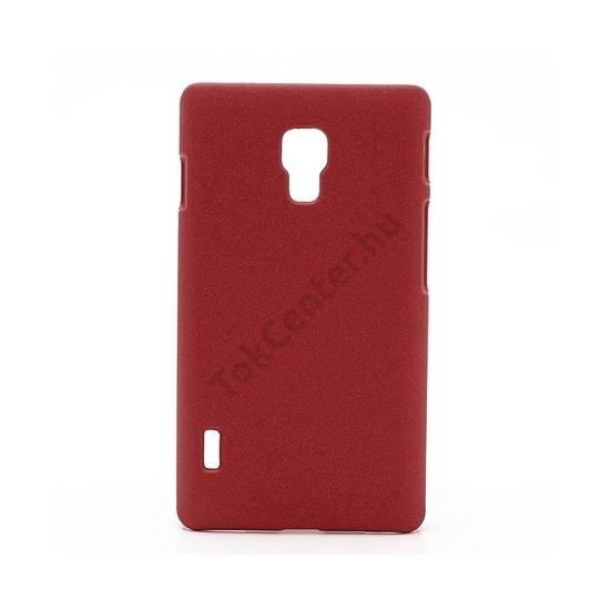 LG Optimus L7 II. (P710) Műanyag telefonvédő (gumírozott, érdes felületű) PIROS