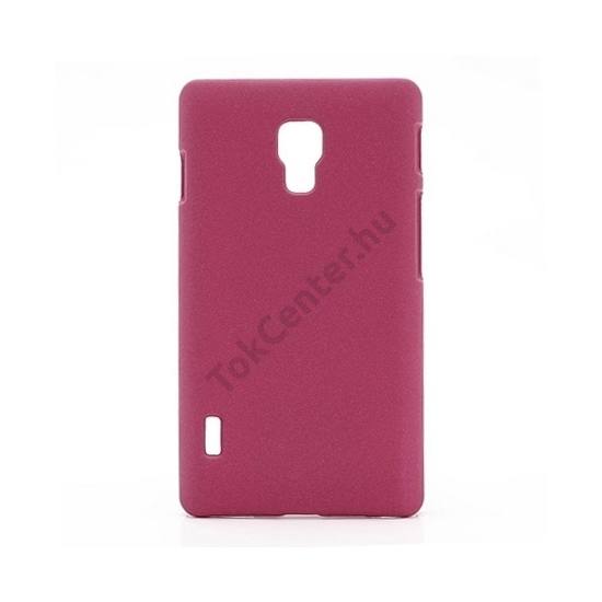 LG Optimus L7 II. (P710) Műanyag telefonvédő (gumírozott, érdes felületű) RÓZSASZÍN