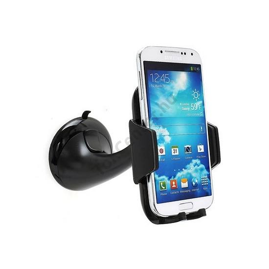 Autós tartó (tapadókorongos, 360°-ban forgatható, állítható kar) FEKETE